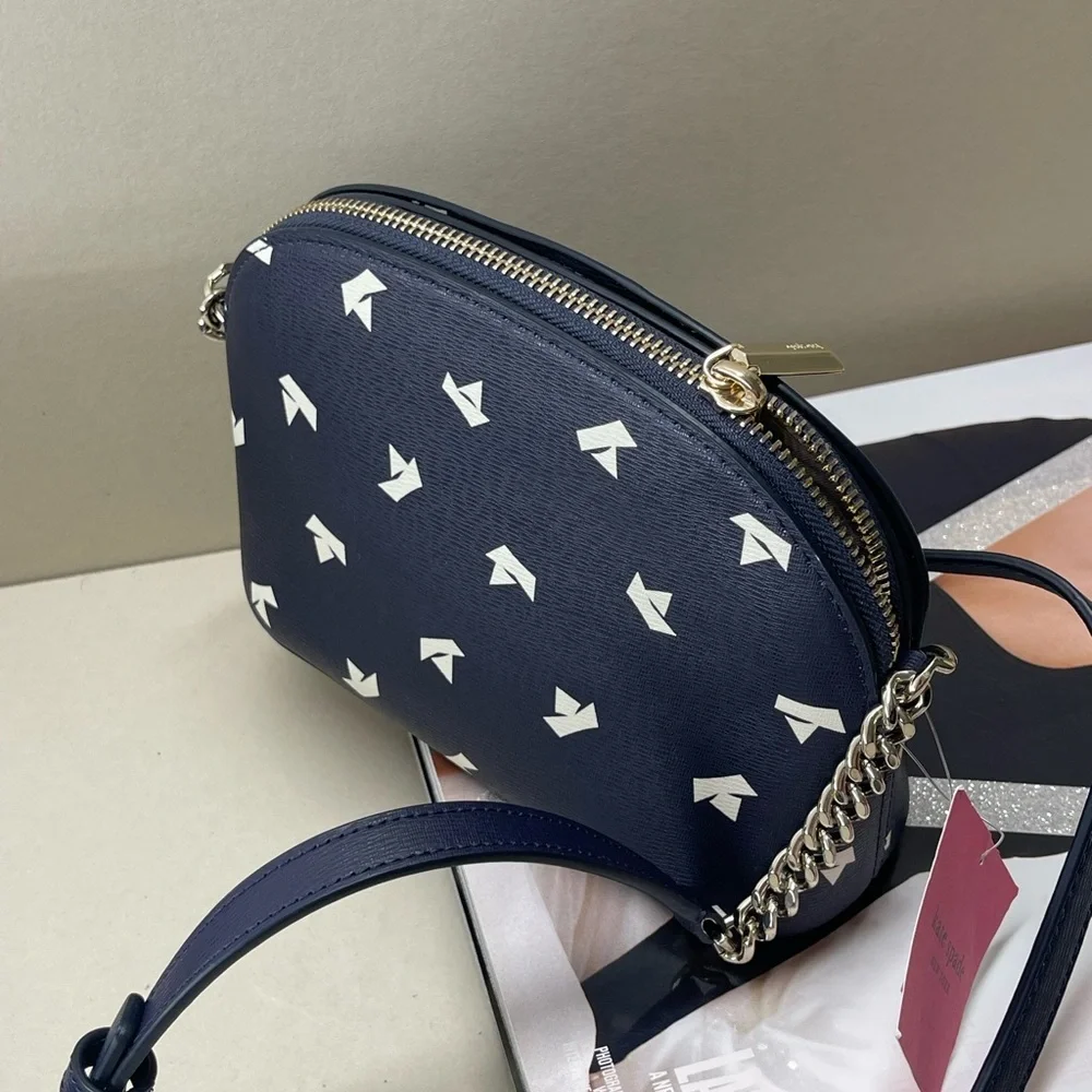 (new+tag) Kate Spade retail spencer boats dome leather crossbody navy